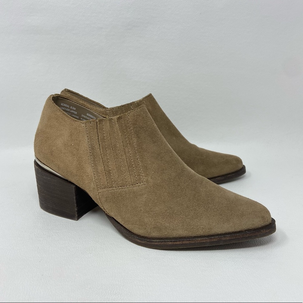 Steve Madden Korral Tan Suede Leather Ankle Bootie Boots, Women’s Size US 8.5